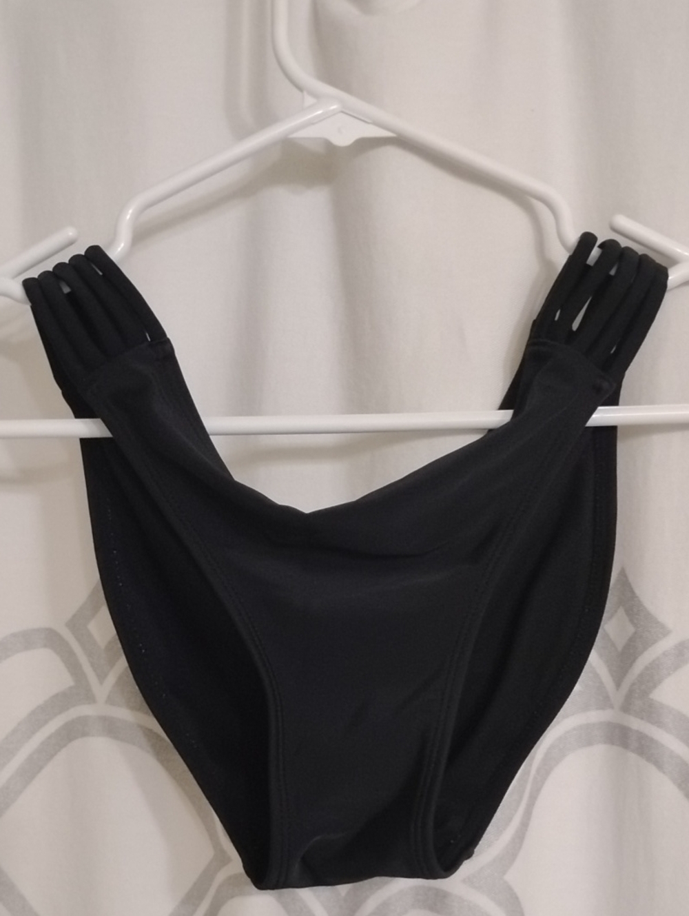Xhilaration Black Swim Top with Pink Logo Tag